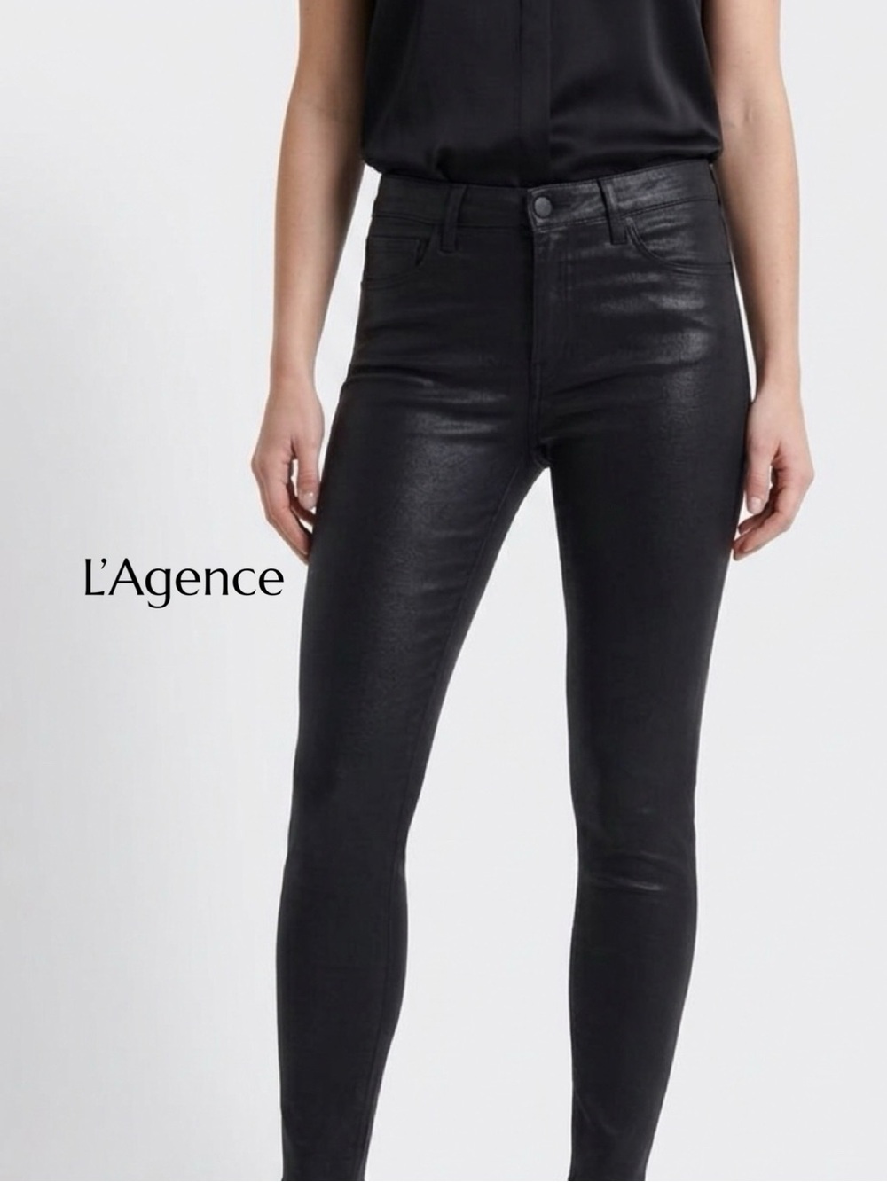 L’Agence Coated Black Margot high rise 27
